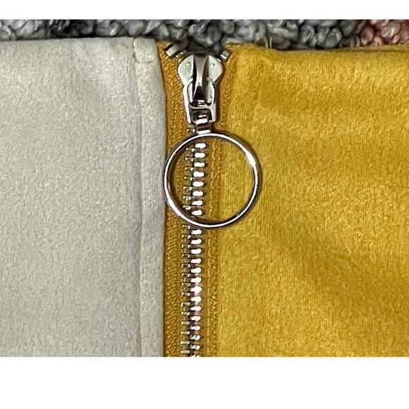 FASHION ON EARTH Womens Colorblock Mini Skirt Large Faux Suede Zipper - Picture 2 of 7